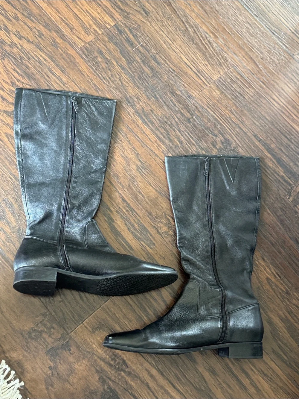 Talbots Black Leather Riding Boots